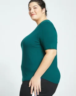 Universal Standard Lily Liquid Jersey Crew Neck Stovepipe Tee
