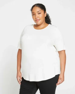 Universal Standard Lily Liquid Jersey Crew Neck Stovepipe Tee