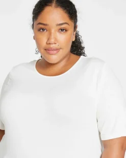 Universal Standard Lily Liquid Jersey Crew Neck Stovepipe Tee