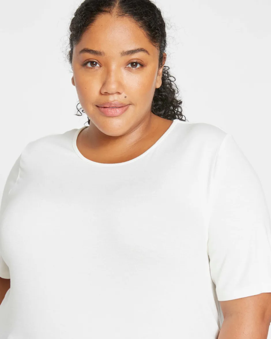 Universal Standard Lily Liquid Jersey Crew Neck Stovepipe Tee
