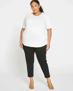 Universal Standard Lily Liquid Jersey Crew Neck Stovepipe Tee