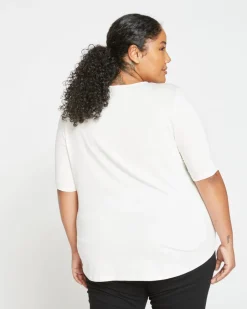 Universal Standard Lily Liquid Jersey Crew Neck Stovepipe Tee