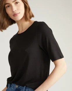 Universal Standard Lily Liquid Jersey Crew Neck Stovepipe Tee
