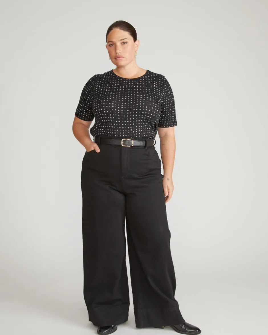 Universal Standard Lily Liquid Jersey Crew Neck Stovepipe Tee