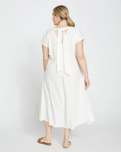 Universal Standard Louvre Bow Back Linen Dress