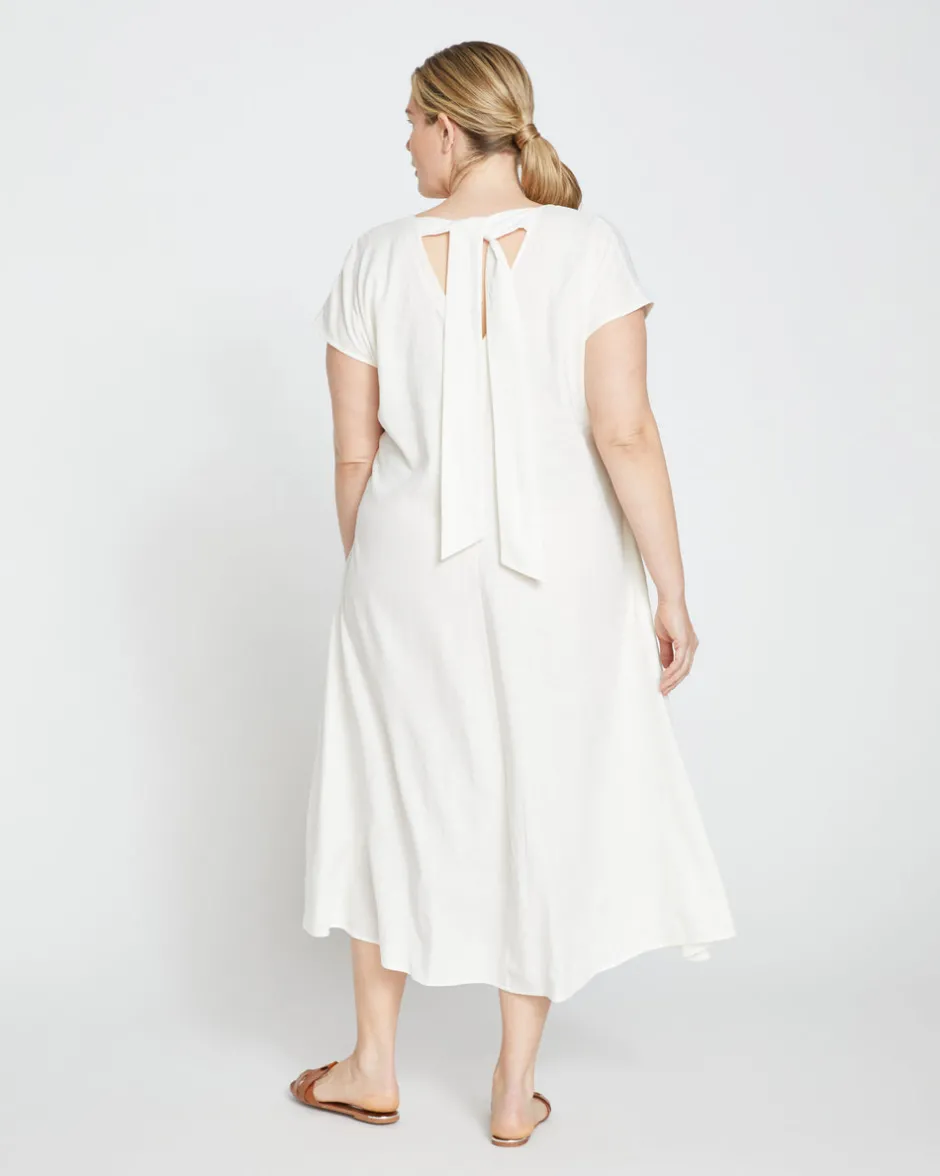 Universal Standard Louvre Bow Back Linen Dress