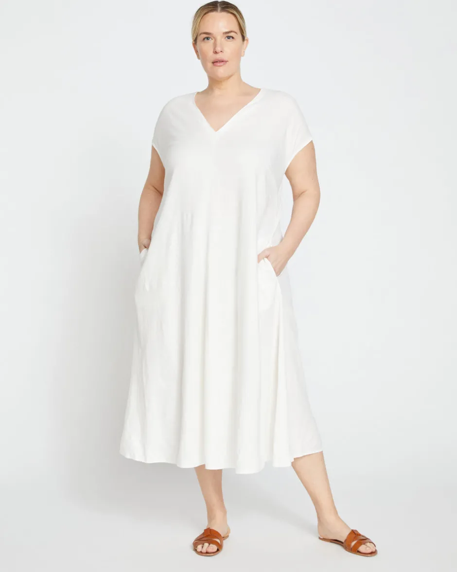 Universal Standard Louvre Bow Back Linen Dress