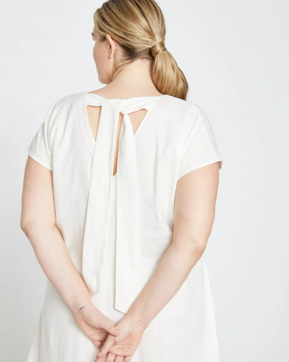 Universal Standard Louvre Bow Back Linen Dress