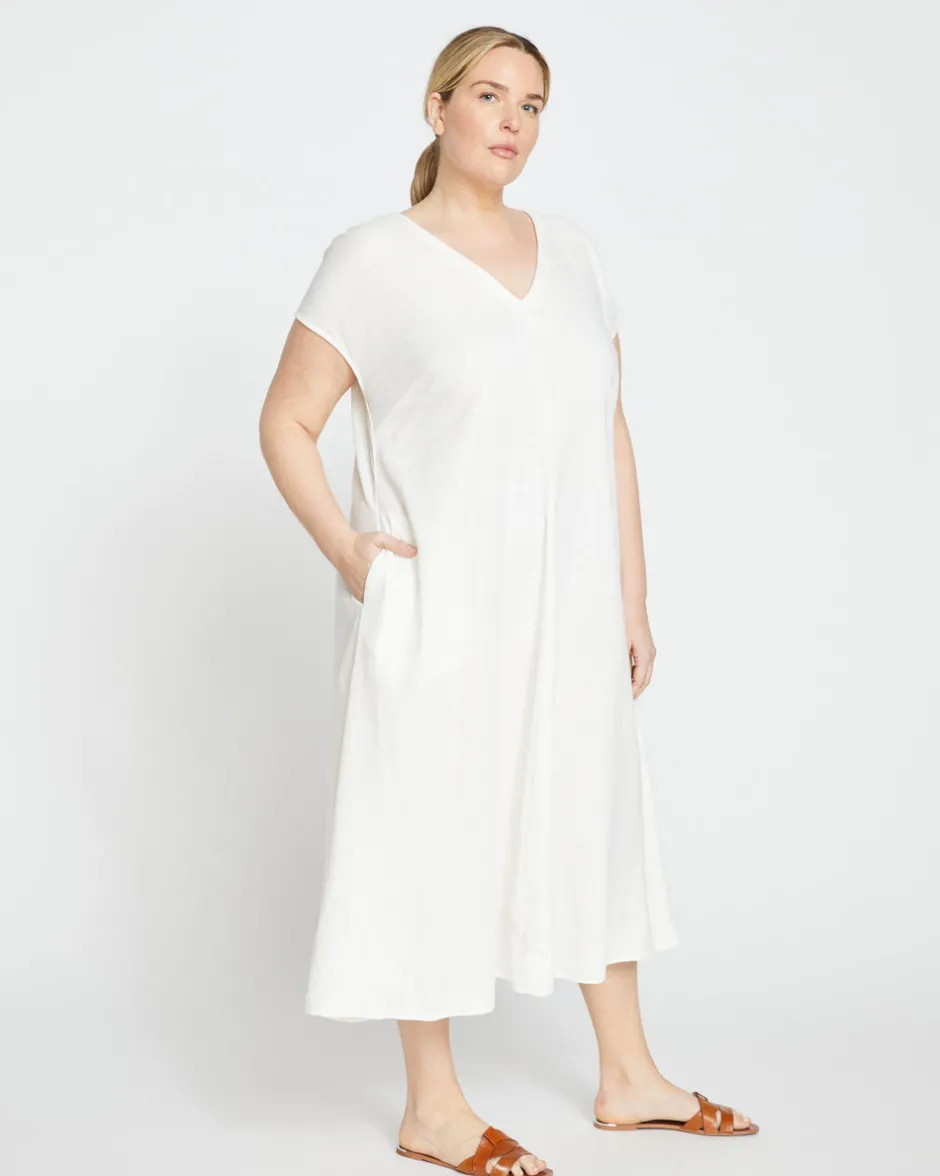 Universal Standard Louvre Bow Back Linen Dress