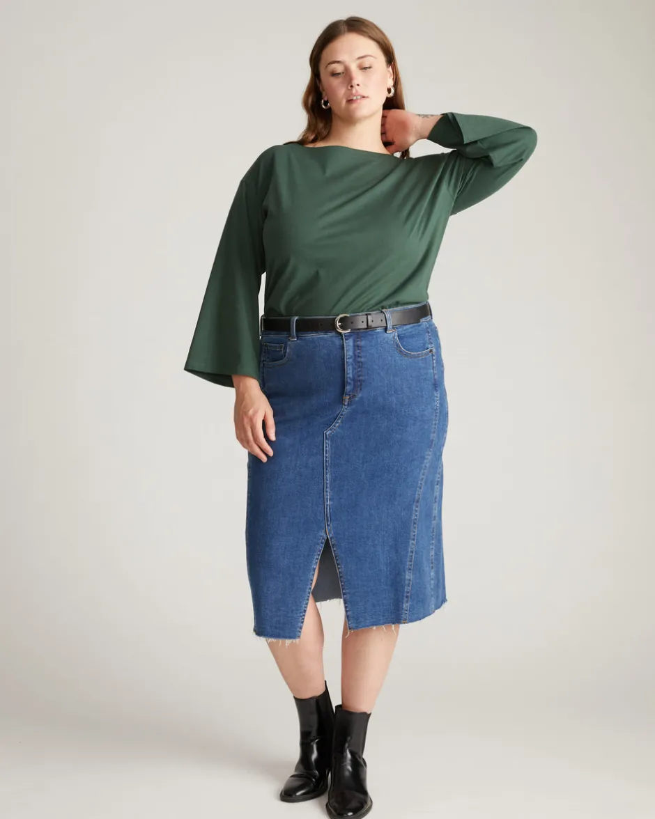 Universal Standard Montauk Breton Stripe Bell Sleeve Top