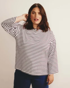 Universal Standard Montauk Breton Stripe Bell Sleeve Top