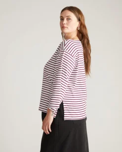 Universal Standard Montauk Breton Stripe Bell Sleeve Top