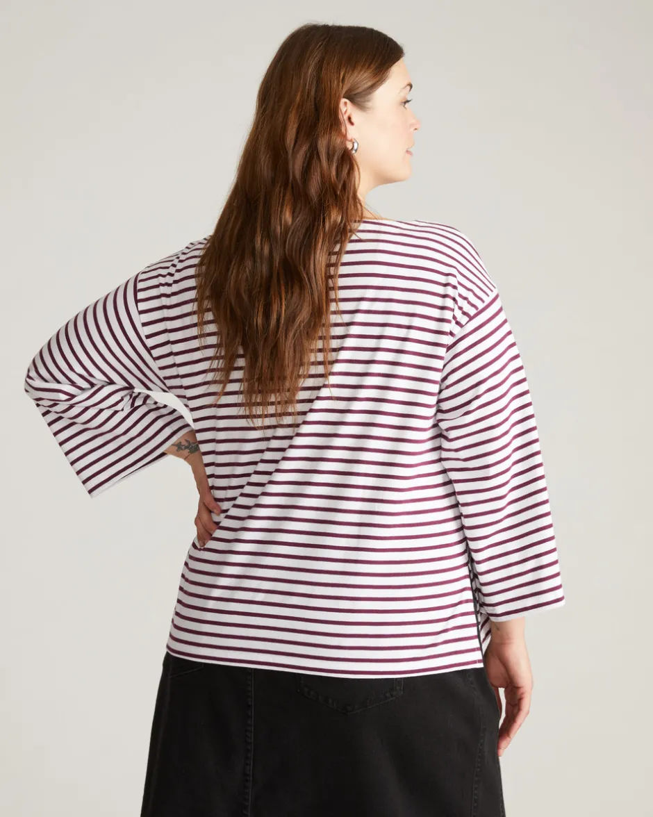 Universal Standard Montauk Breton Stripe Bell Sleeve Top