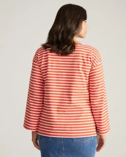 Universal Standard Montauk Breton Stripe Bell Sleeve Top
