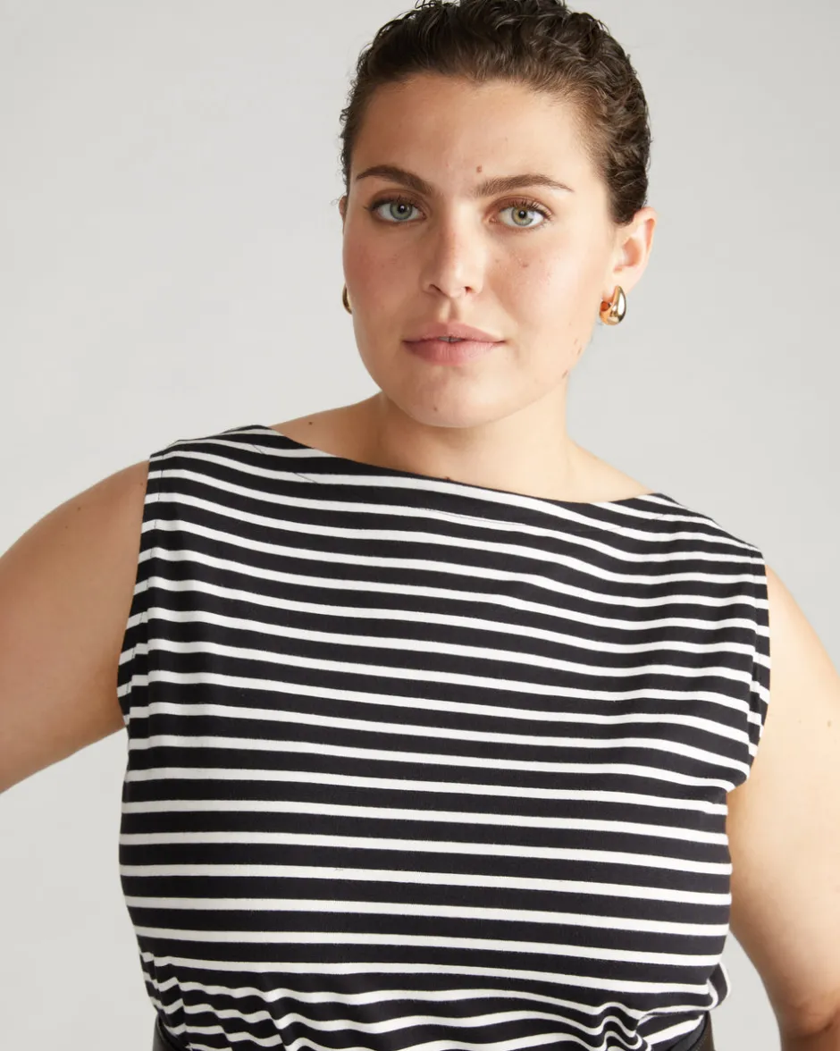 Universal Standard Noyack Breton Stripe Boatneck Tank