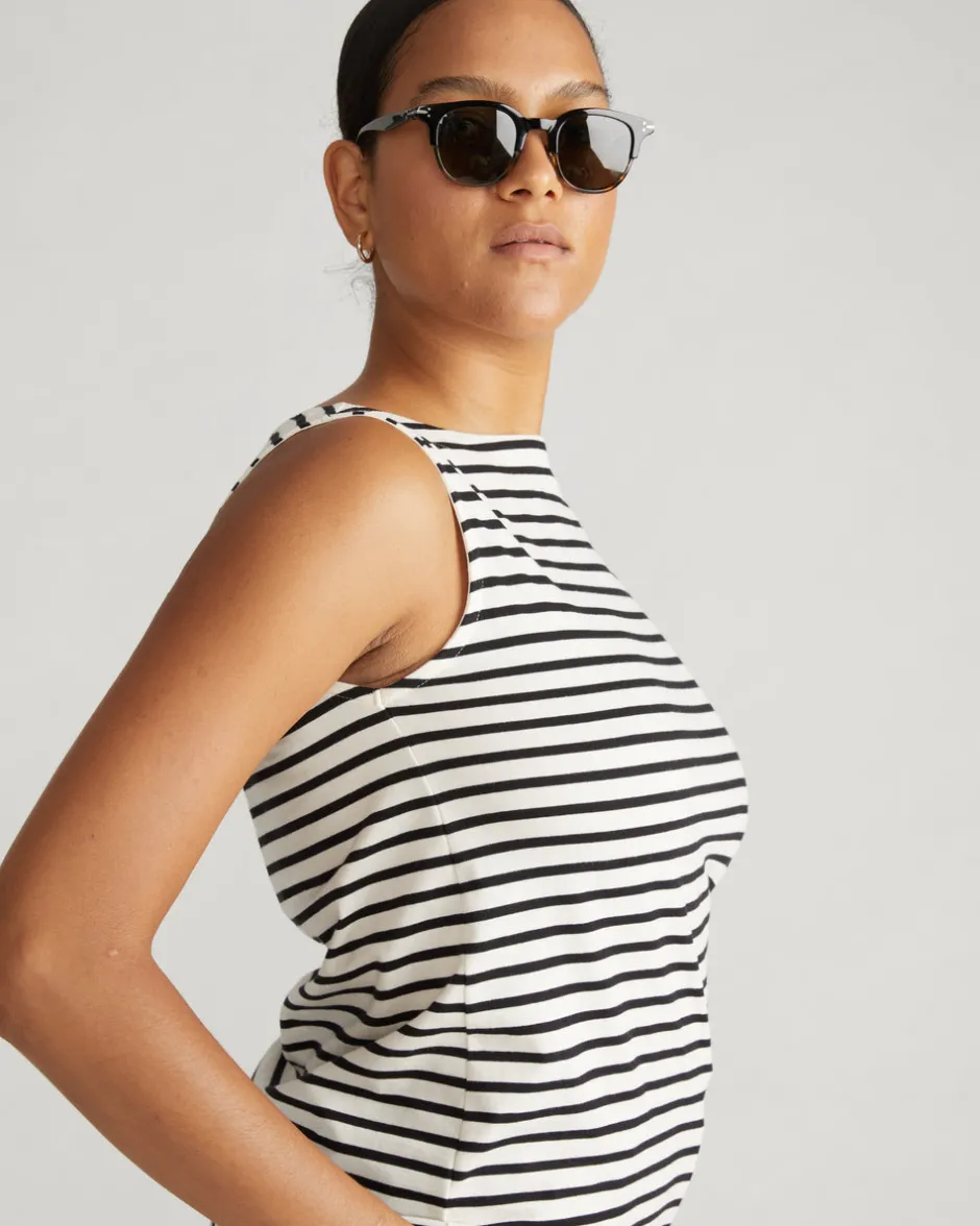 Universal Standard Noyack Breton Stripe Boatneck Tank