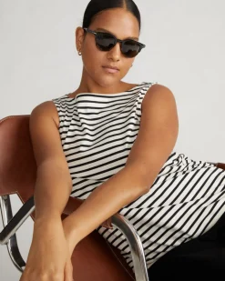 Universal Standard Noyack Breton Stripe Boatneck Tank