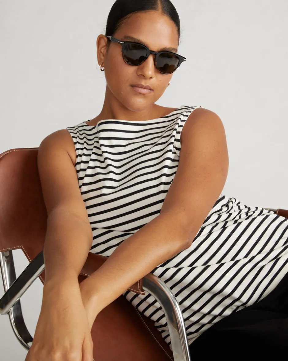 Universal Standard Noyack Breton Stripe Boatneck Tank