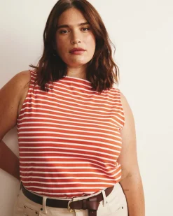 Universal Standard Noyack Breton Stripe Boatneck Tank
