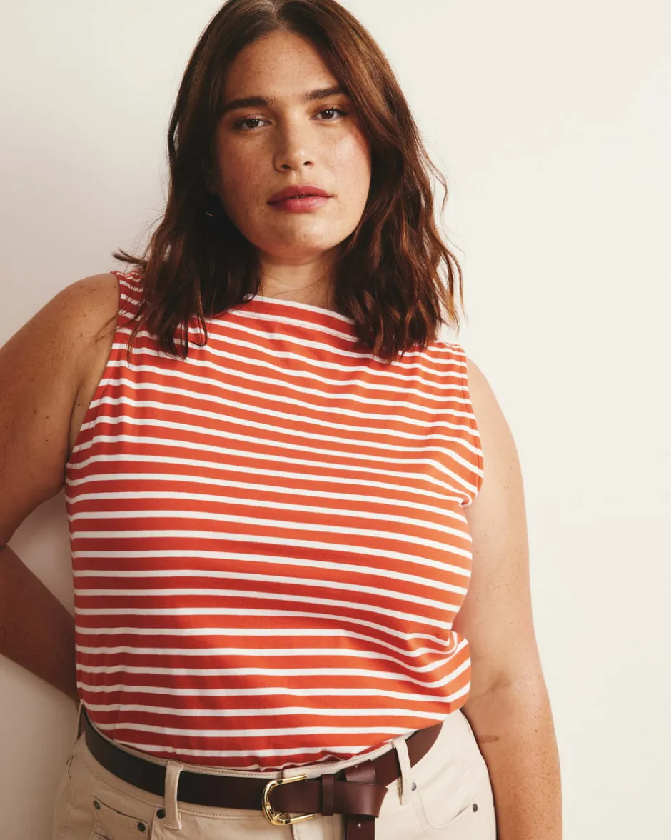 Universal Standard Noyack Breton Stripe Boatneck Tank