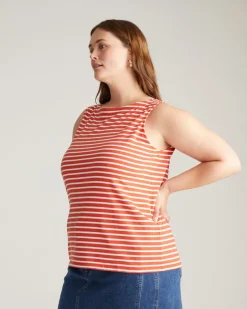 Universal Standard Noyack Breton Stripe Boatneck Tank