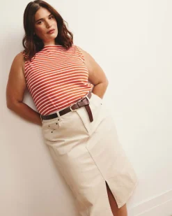 Universal Standard Noyack Breton Stripe Boatneck Tank