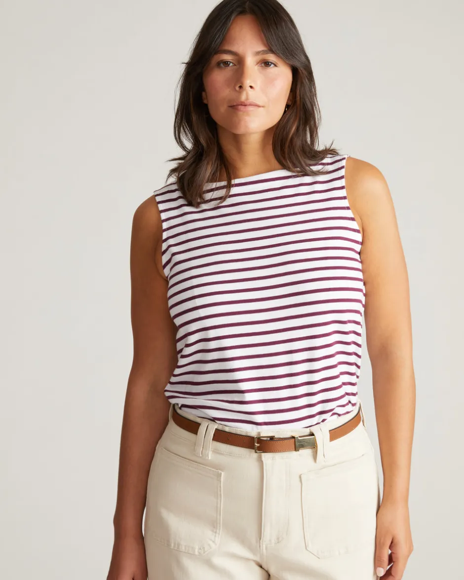 Universal Standard Noyack Breton Stripe Boatneck Tank