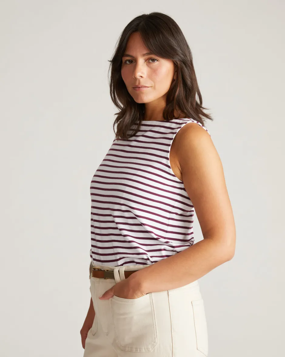 Universal Standard Noyack Breton Stripe Boatneck Tank