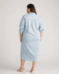 Universal Standard Odeon Stretch Cotton Chambray Shirtdress