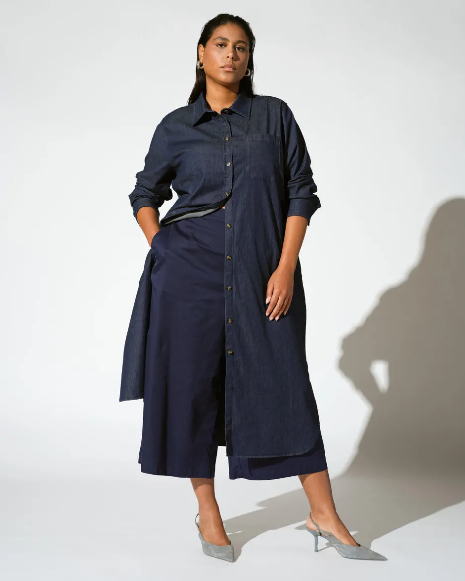 Universal Standard Odeon Stretch Cotton Chambray Shirtdress