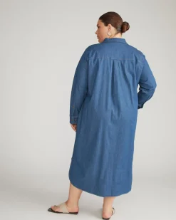 Universal Standard Odeon Stretch Cotton Chambray Shirtdress