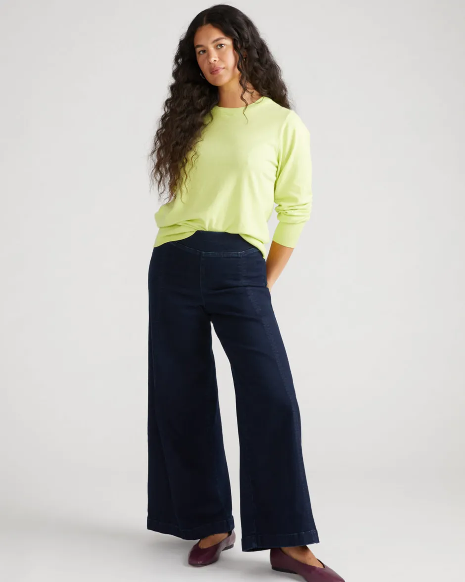 Universal Standard Olivia Pintuck Wide Leg Jeans