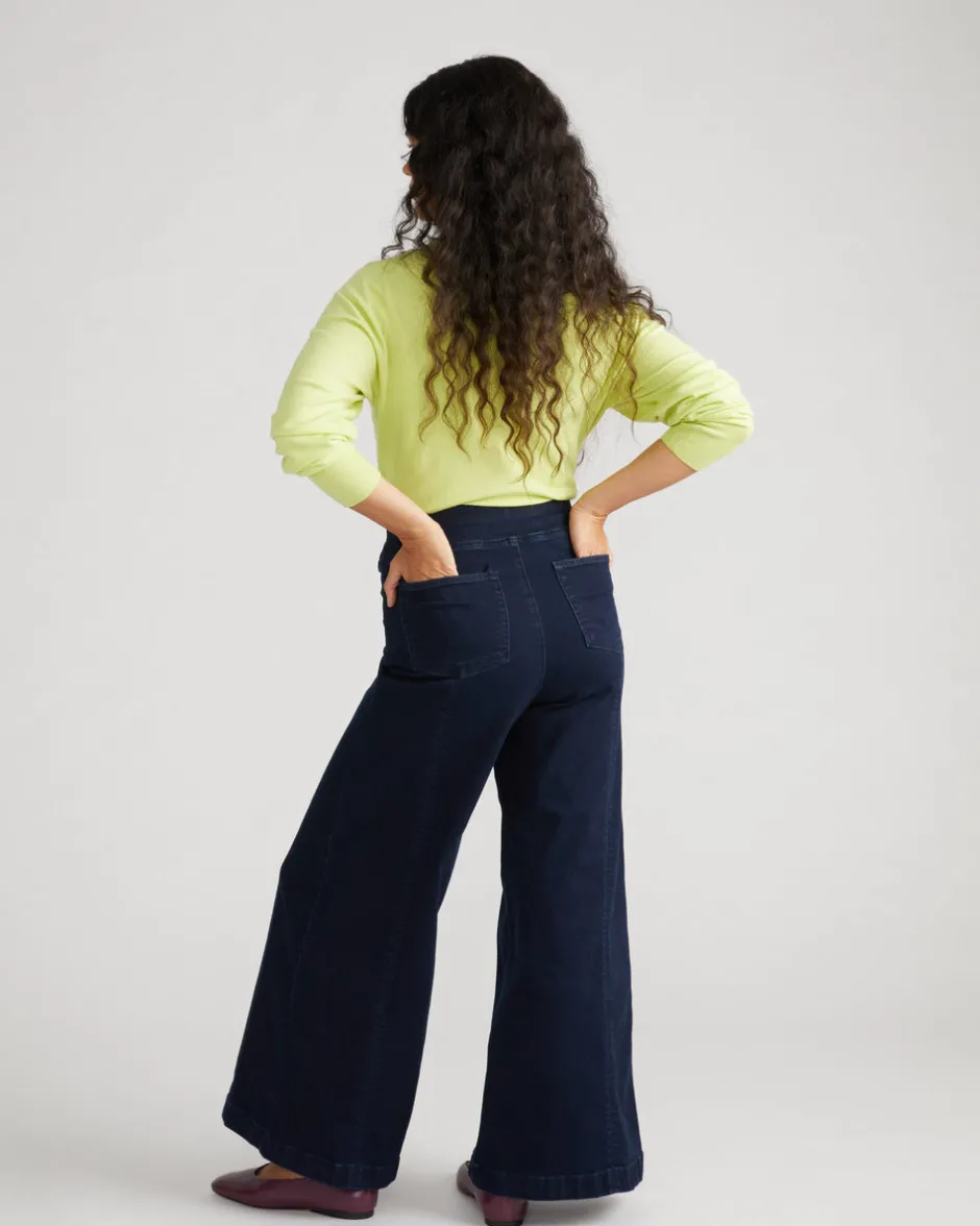Universal Standard Olivia Pintuck Wide Leg Jeans