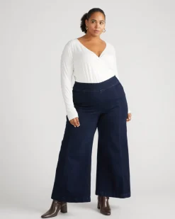 Universal Standard Olivia Pintuck Wide Leg Jeans