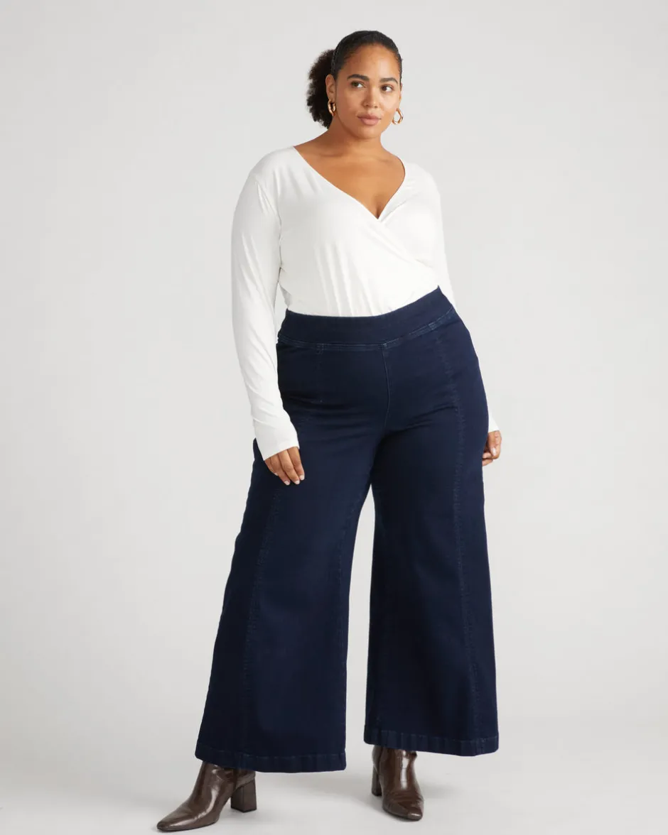 Universal Standard Olivia Pintuck Wide Leg Jeans