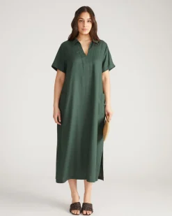 Universal Standard Padma Polo Neck Linen Dress