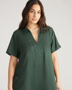 Universal Standard Padma Polo Neck Linen Dress