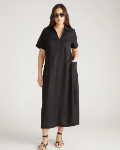 Universal Standard Padma Polo Neck Linen Dress