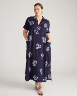 Universal Standard Padma Polo Neck Linen Dress