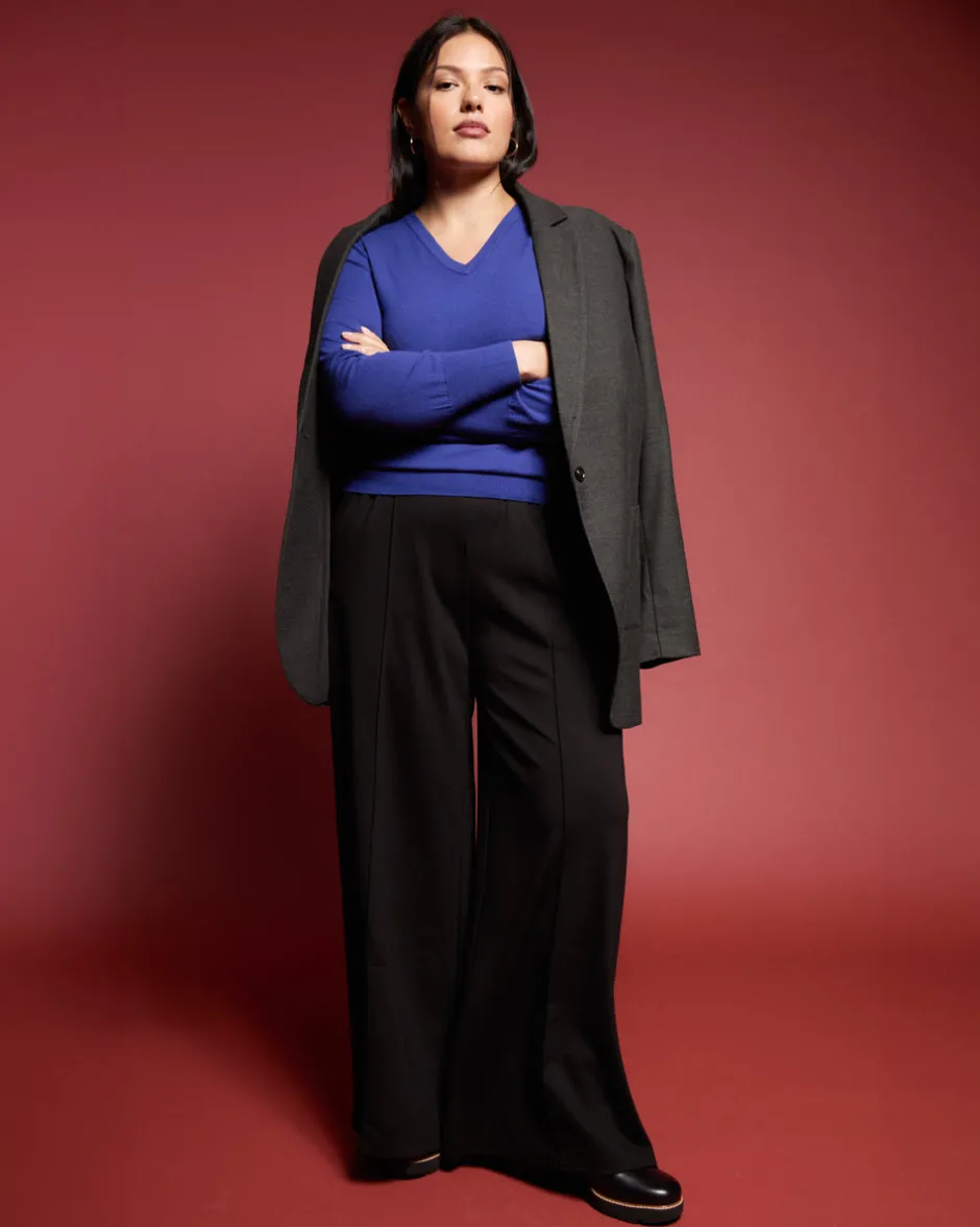 Universal Standard Pam Pintuck Wide Leg Ponte Pants