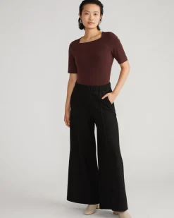 Universal Standard Pam Pintuck Wide Leg Ponte Pants