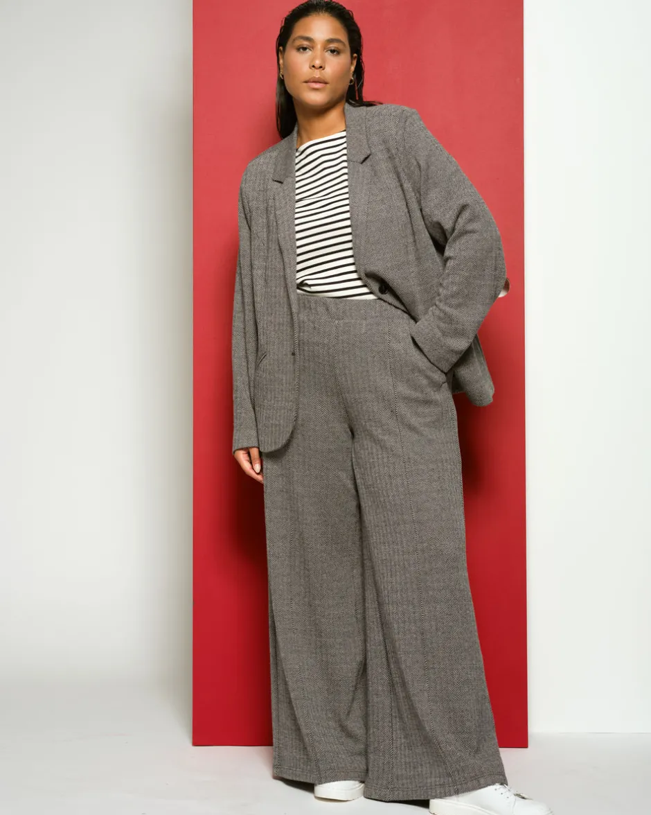 Universal Standard Pam Pintuck Wide Leg Ponte Pants