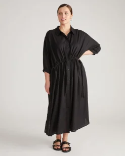 Universal Standard Paros Drawstring Linen Shirtdress