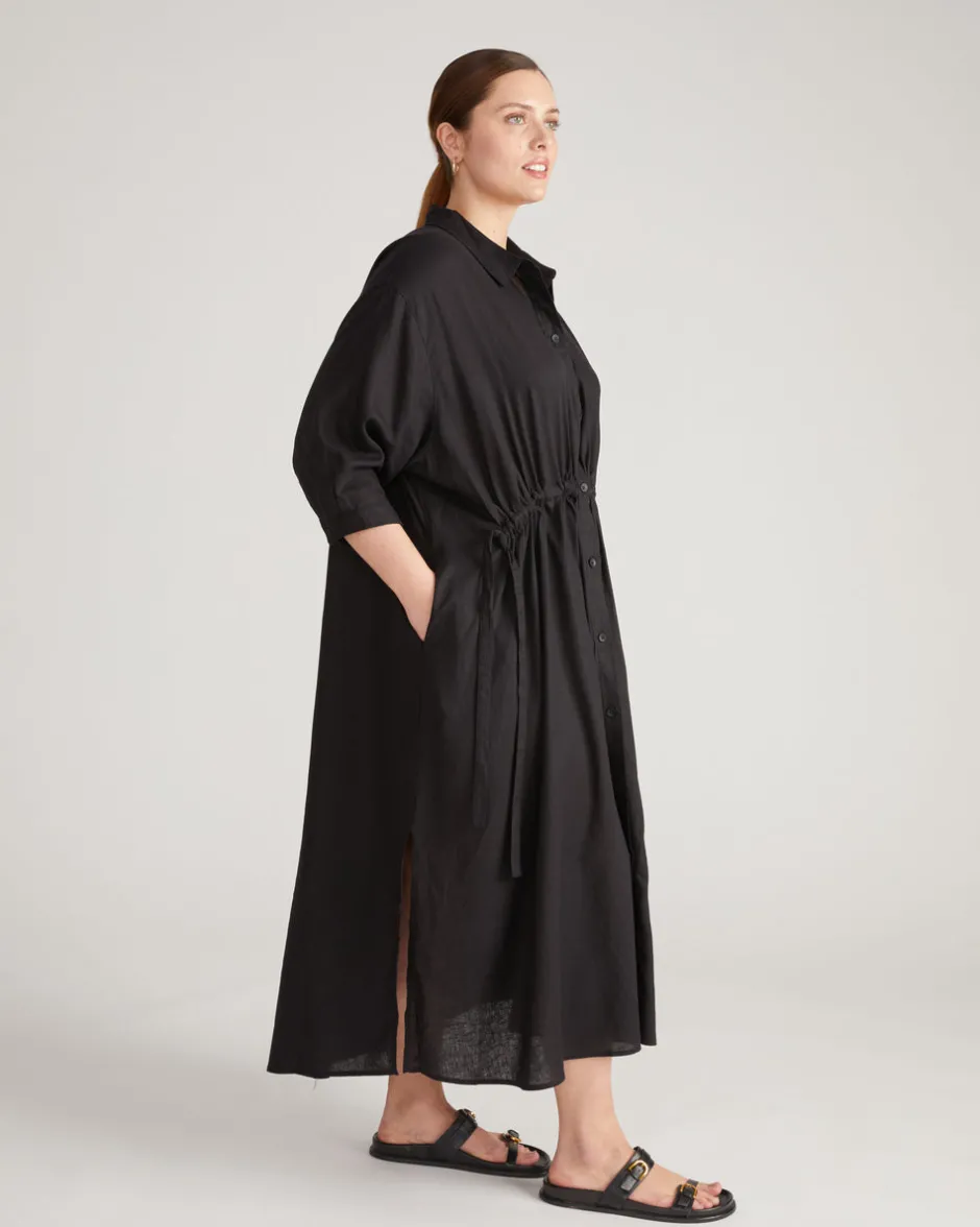 Universal Standard Paros Drawstring Linen Shirtdress