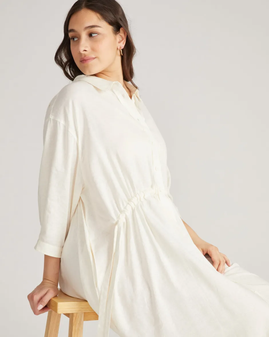 Universal Standard Paros Drawstring Linen Shirtdress