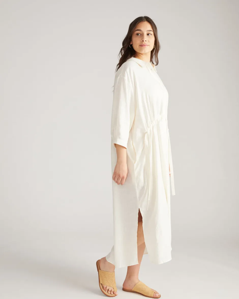 Universal Standard Paros Drawstring Linen Shirtdress