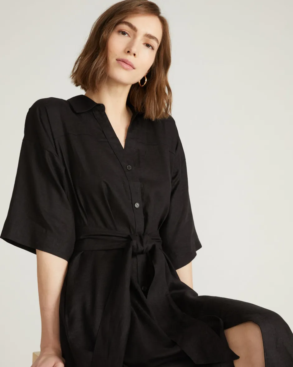 Universal Standard Plaza Linen Shirtdress