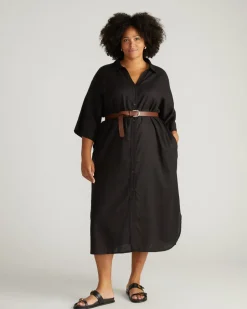 Universal Standard Plaza Linen Shirtdress
