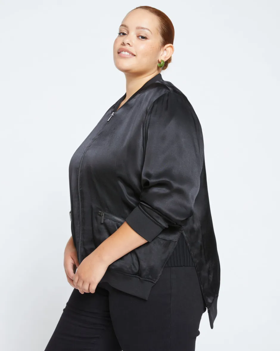 Universal Standard Satin Bomber Jacket