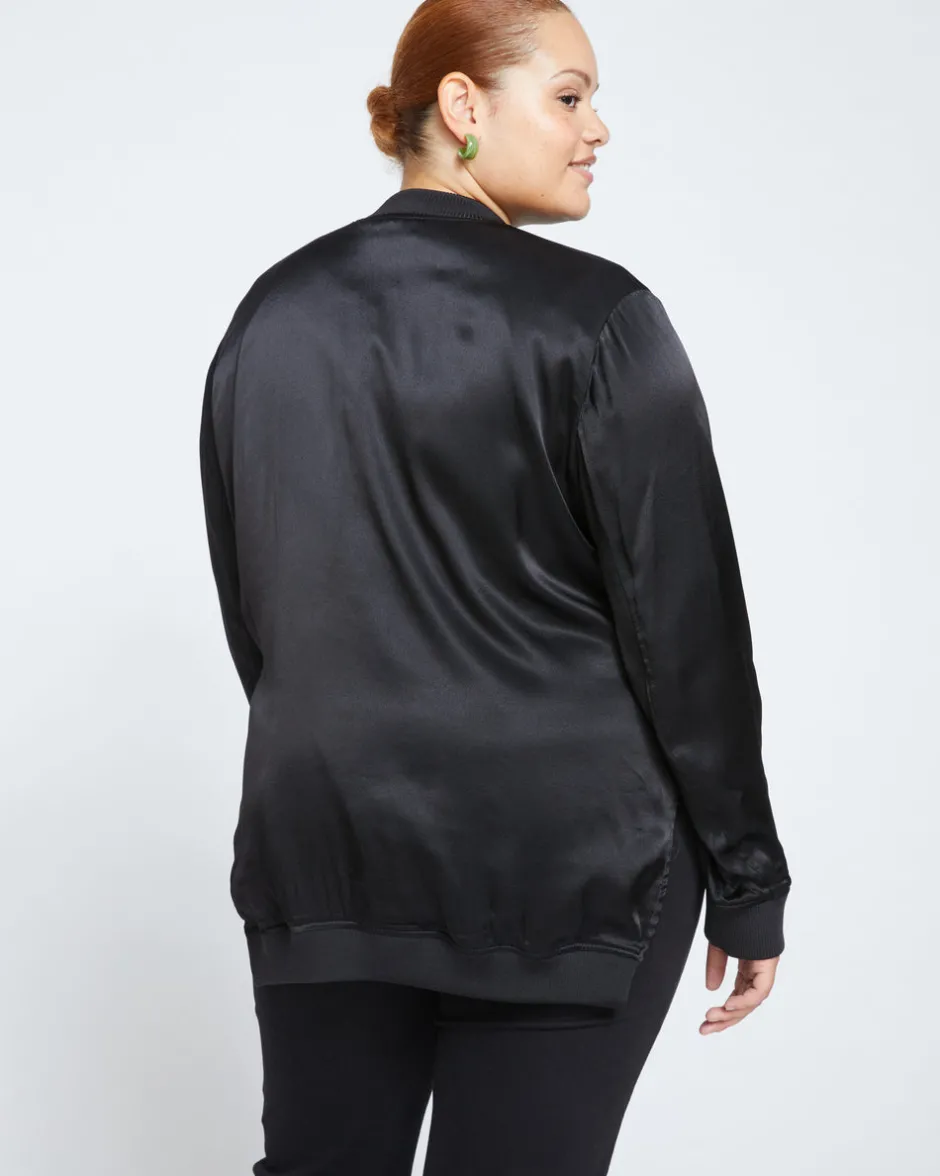Universal Standard Satin Bomber Jacket